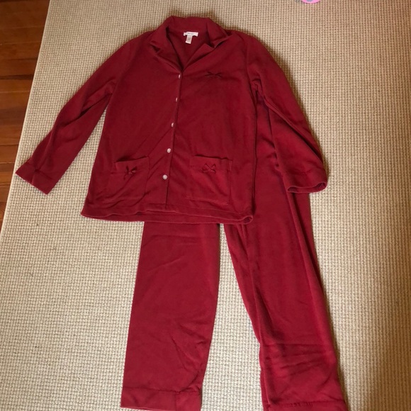 Vera Wang Other - Vera Wang Red Fleece Pajama Set Size Small